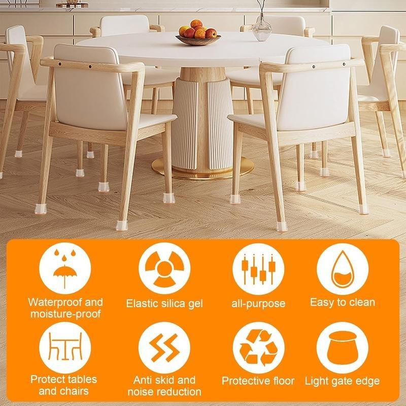 Chair Leg Protectors 24-Piece Set – Silent Gliding, No Scratching on the Floor