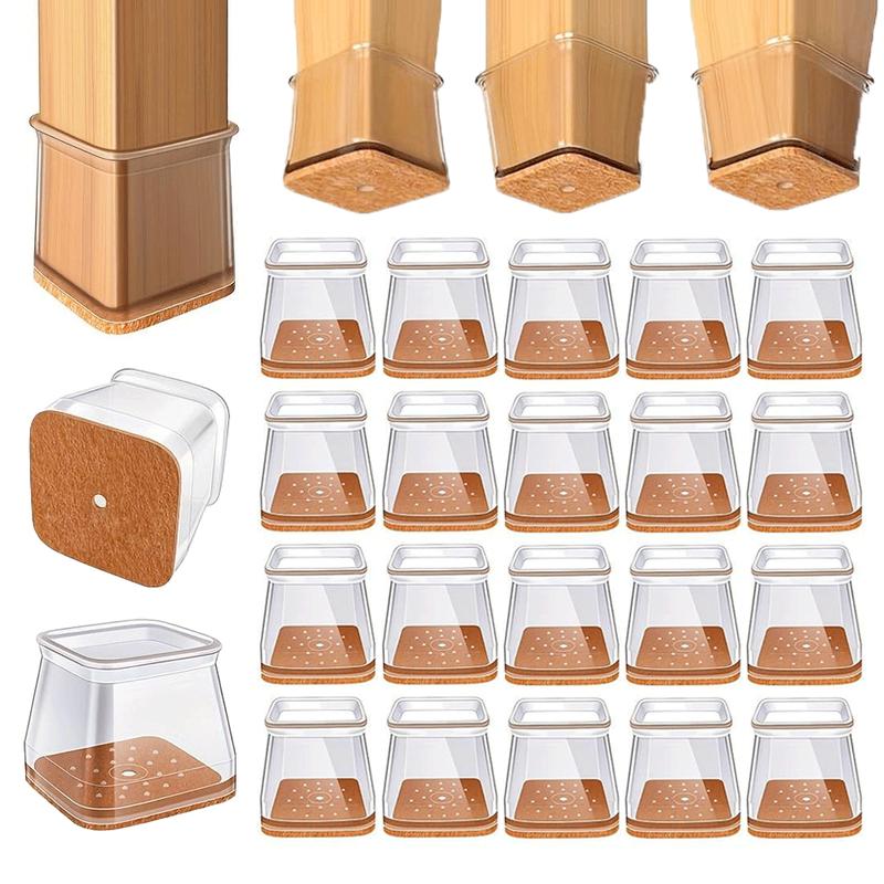 Chair Leg Protectors 24-Piece Set – Silent Gliding, No Scratching on the Floor