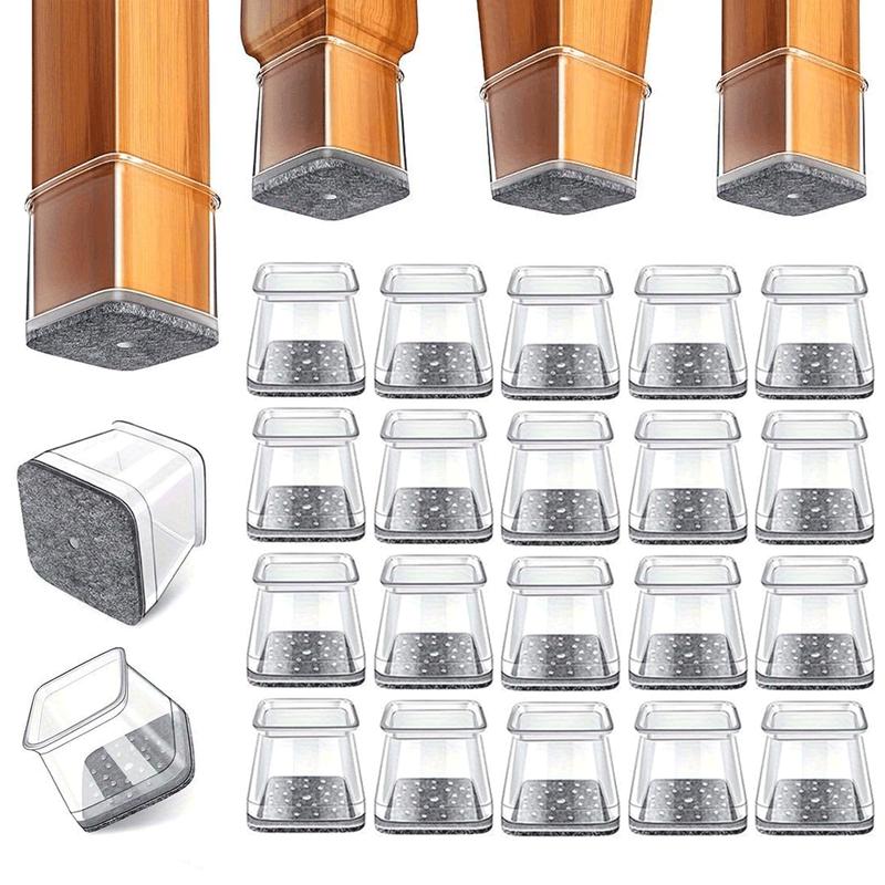 Chair Leg Protectors 24-Piece Set – Silent Gliding, No Scratching on the Floor
