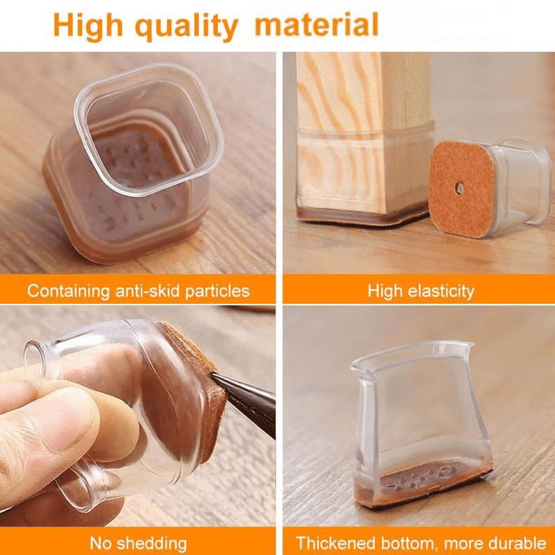Chair Leg Protectors 24-Piece Set – Silent Gliding, No Scratching on the Floor