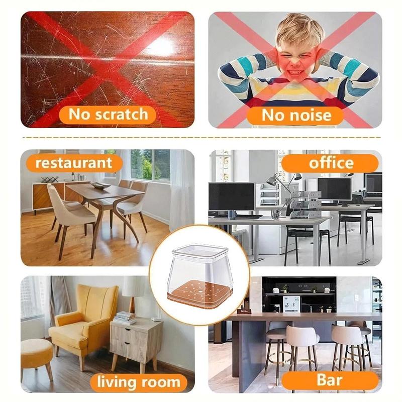 Chair Leg Protectors 24-Piece Set – Silent Gliding, No Scratching on the Floor